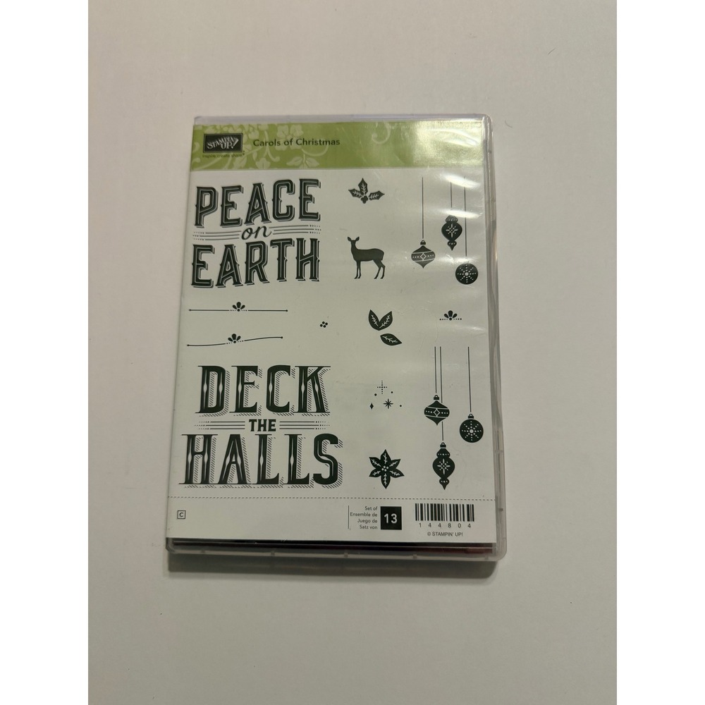 Stampin' Up! Carols of Christmas Mount Rubber Stamps Peace‎ Earth Deck the Halls